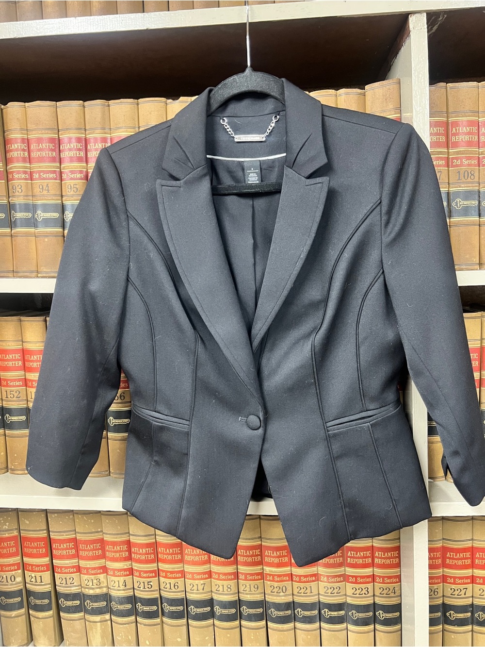 Classic Black Women's Blazer Jacket - Tailored Single-Button